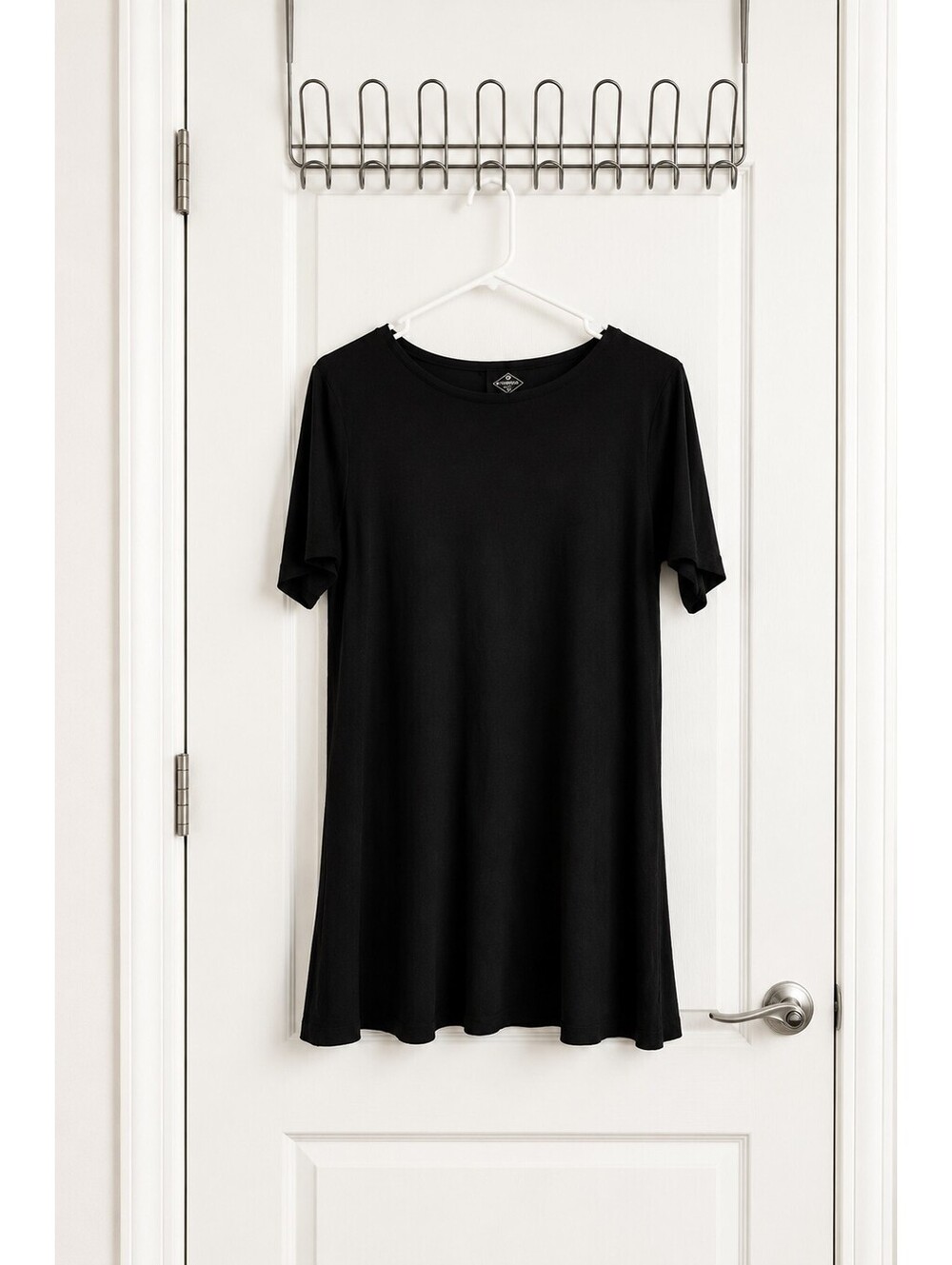 St. John’s Bay Black T-Shirt Dress Rayon Spandex Short Sleeve Casual Dress
